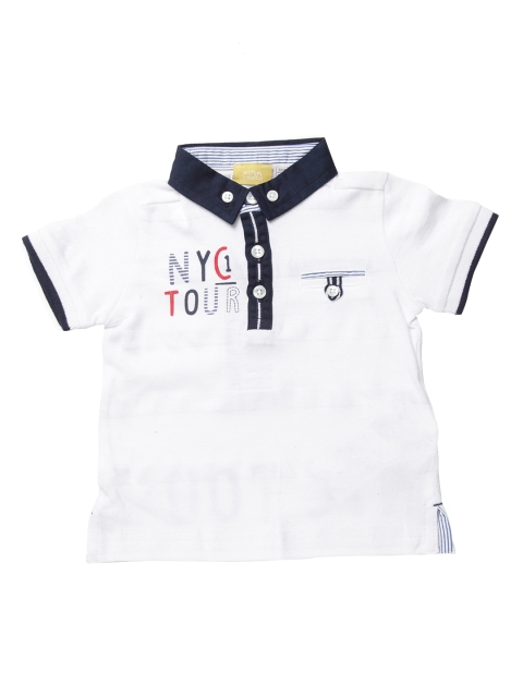 

Chicco Boys White Printed Polo Collar T-shirt