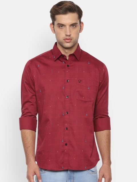 

Allen Solly Men Red & Black Slim Fit Checked Casual Shirt