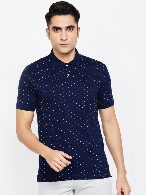 

CODE by Lifestyle Men Navy Blue Printed Polo Collar T-shirt