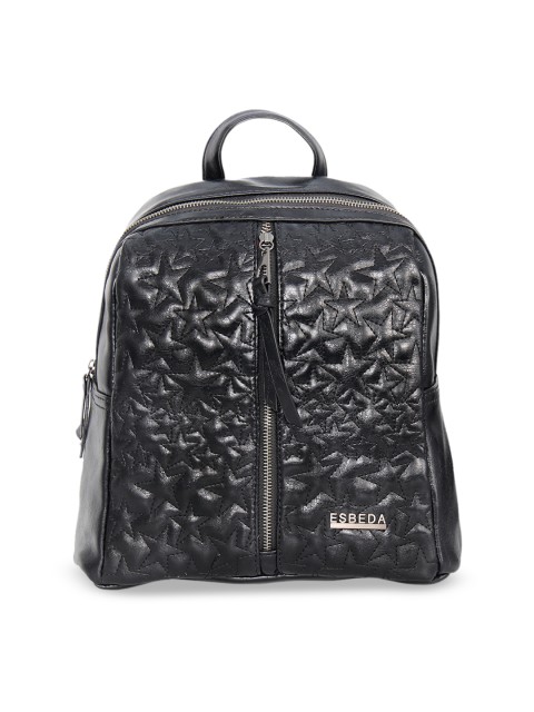 

ESBEDA Women Black Textured Backpack