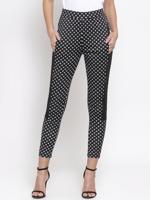 

armure Women Black & White Dots Printed Jeggings