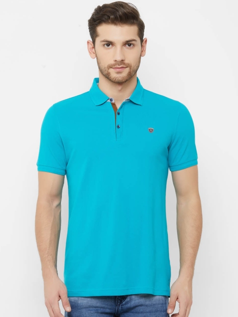 

NEXGEN CLUB Men Blue Solid Polo Collar T-shirt