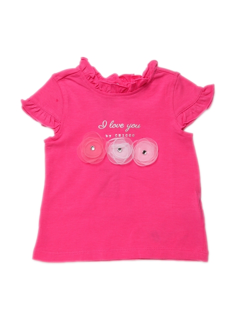 

Chicco Girls Pink Applique Detail Round Neck T-shirt