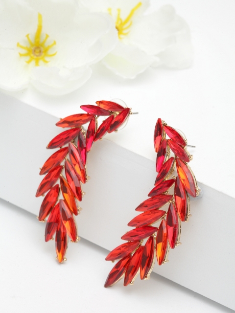 

AVANT-GARDE PARIS Gold-Plated & Red Contemporary Studs