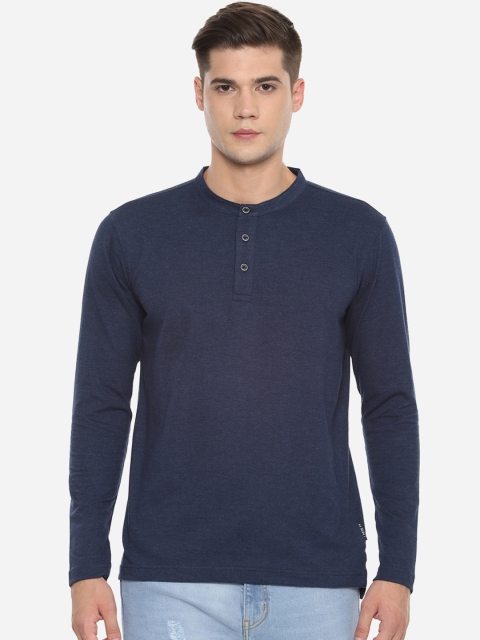 

Van Heusen Sport Men Navy Blue Solid Mandarin Collar T-shirt