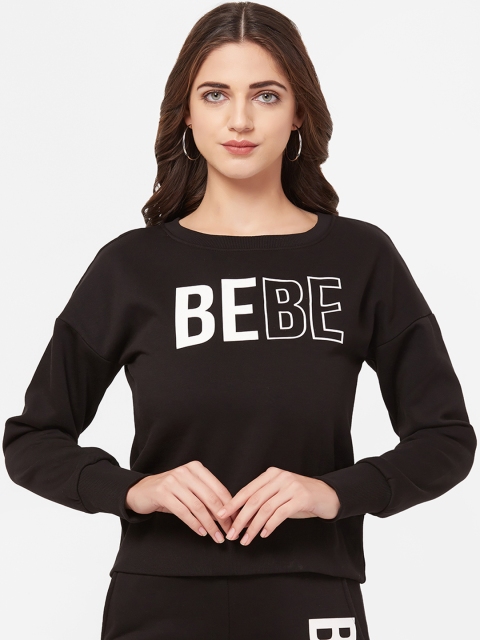 

bebe Women Black Printed Sweatshirt