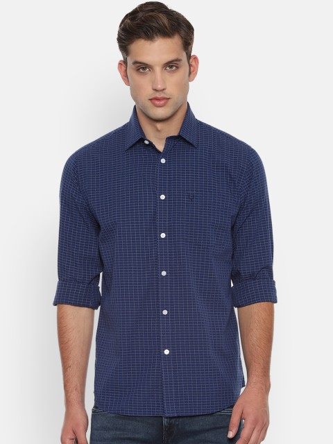 

Allen Solly Men Navy Blue & White Slim Fit Checked Casual Shirt
