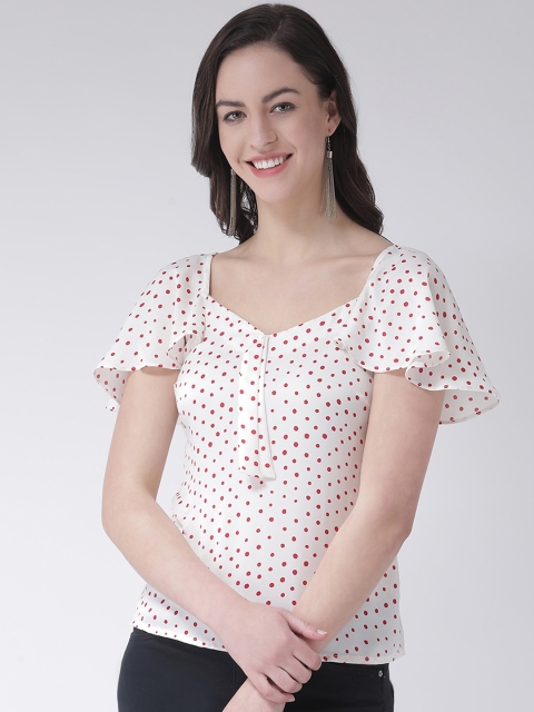 

Latin Quarters Women White & Red Printed Top