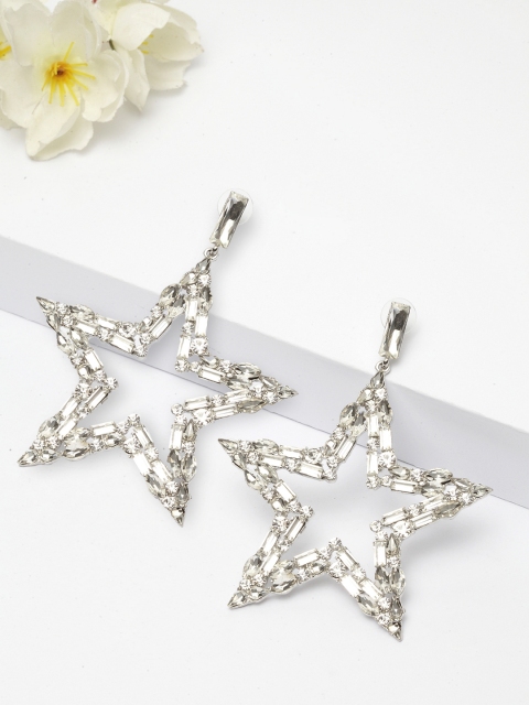 

AVANT-GARDE PARIS Silver-Toned Star Shaped Drop Earrings