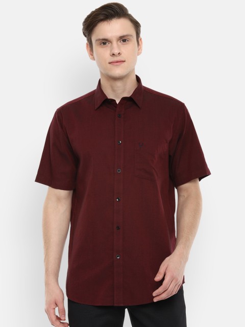 

Allen Solly Men Maroon Slim Fit Self Design Casual Shirt