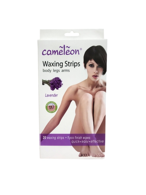 

Cameleon Women Lavender Body Legs Arms 20 Waxing Strips, Purple