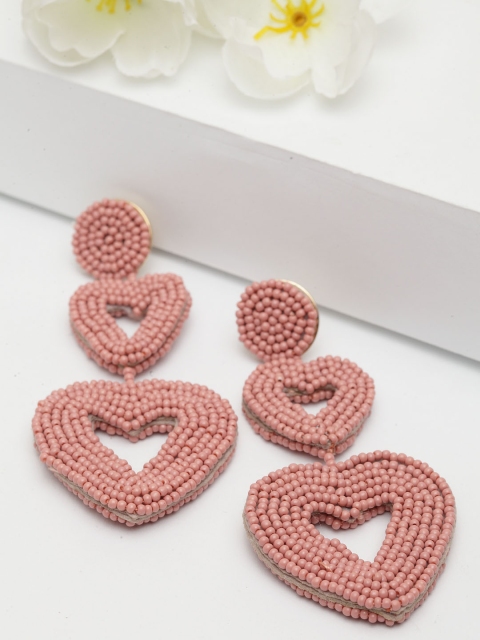 

AVANT-GARDE PARIS Gold-Plated & Pink Contemporary Drop Earrings