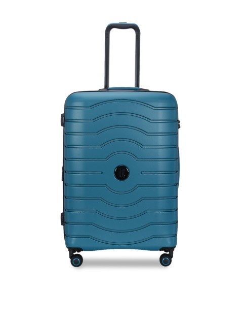 

IT luggage Unisex Blue Textured Hard-Sided 360-Degree Rotation Medium Trolley Bag