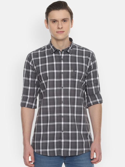 

Allen Solly Sport Men Grey Regular Fit Checked Casual Shirt