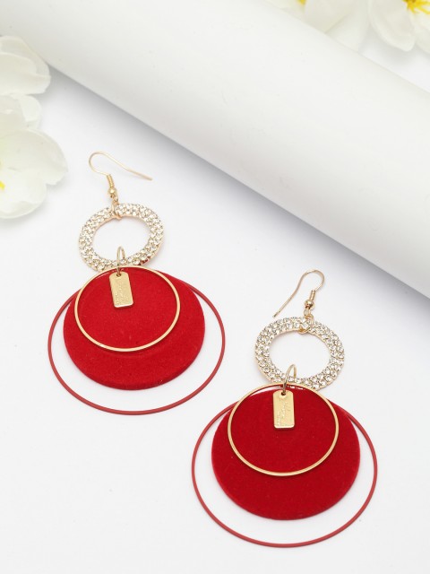 

AVANT-GARDE PARIS Red Geometric Drop Earrings