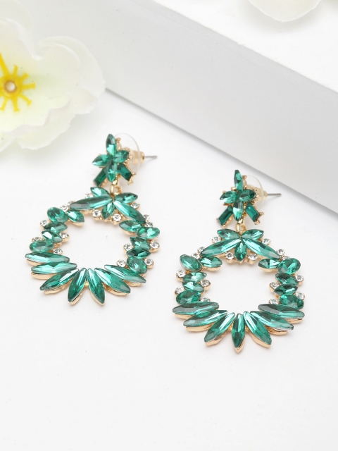 

AVANT-GARDE PARIS Gold-Plated & Green Quirky Drop Earrings