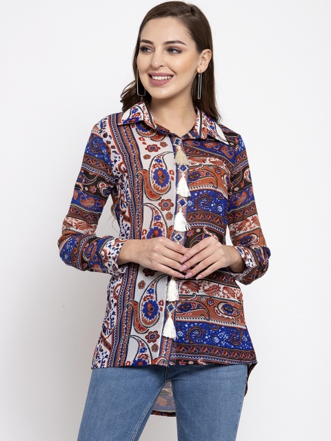 

klauressa Women Multicoloured Printed Shirt Style Top, Multi