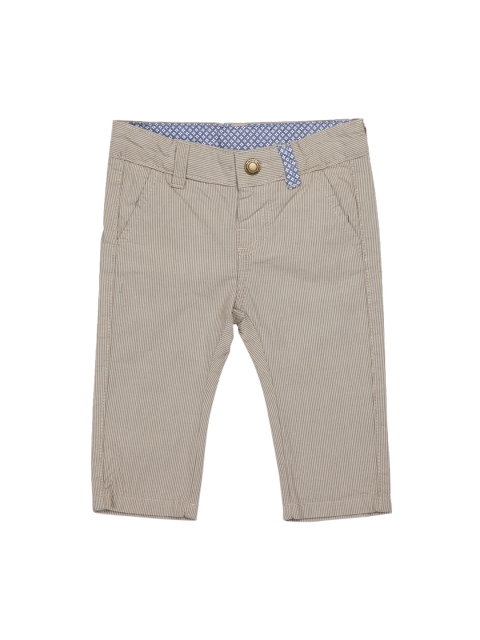 

Chicco Boys Beige & White Solid Regular Trousers