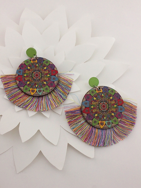 

Sia Art Jewellery Multicoloured Circular Drop Earrings, Multi