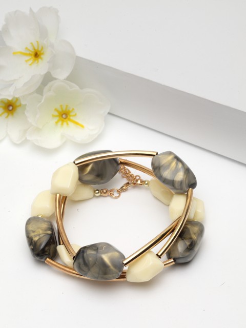 

AVANT-GARDE PARIS Grey Alloy Gold-Plated Multistrand Bracelet