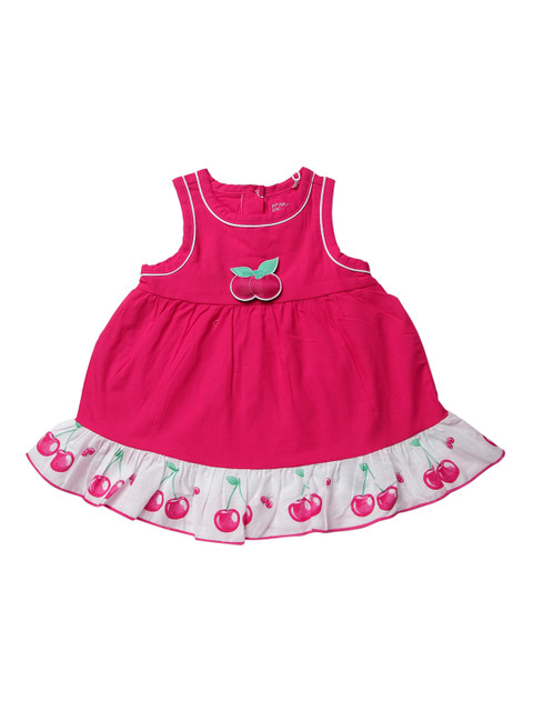 

Chicco Girls Pink Solid Fit and Flare Dress