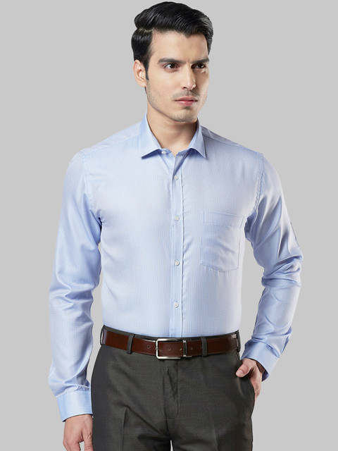 

Next Look Men Blue & White Regular Fit Self Design Formal Shirt