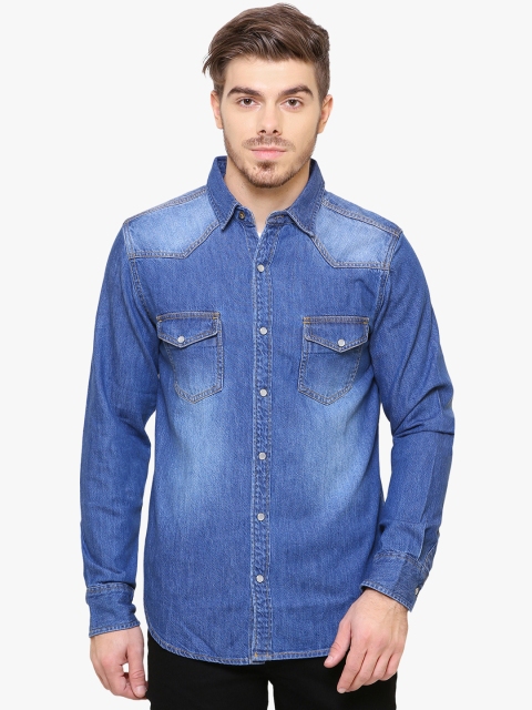 

Southbay Men Blue Smart Slim Fit Faded Casual Shirt