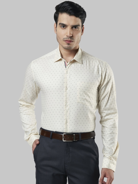 

Next Look Men Yellow Slim Fit Printed Formal Shirt