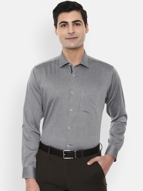

Van Heusen Men Grey & Black Regular Fit Self Design Formal Shirt