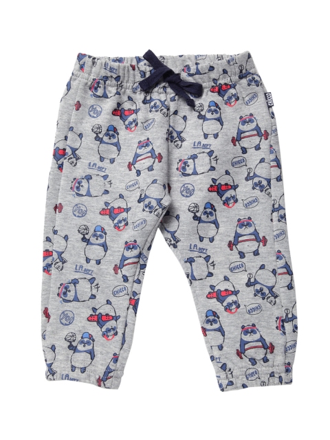 

Chicco Boys Grey & Blue Regular Fit Printed Joggers
