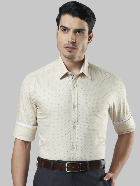 

Next Look Men Beige Slim Fit Printed Formal Shirt
