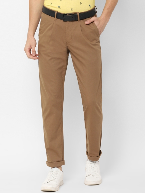 

Allen Solly Men Khaki Brown Slim Fit Solid Regular Trousers