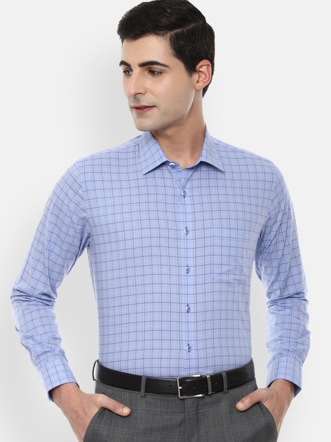 

Van Heusen Men Blue Slim Fit Checked Formal Shirt