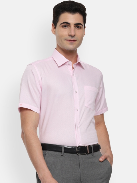 

Van Heusen Men Pink Regular Fit Self Design Formal Shirt