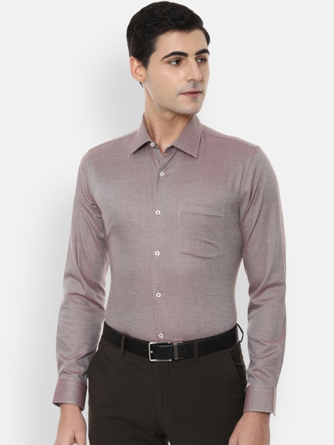 

Van Heusen Men Brown Slim Fit Self Design Formal Shirt