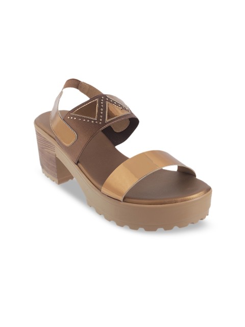 

Metro Women Gold-Toned Solid Platform Heels