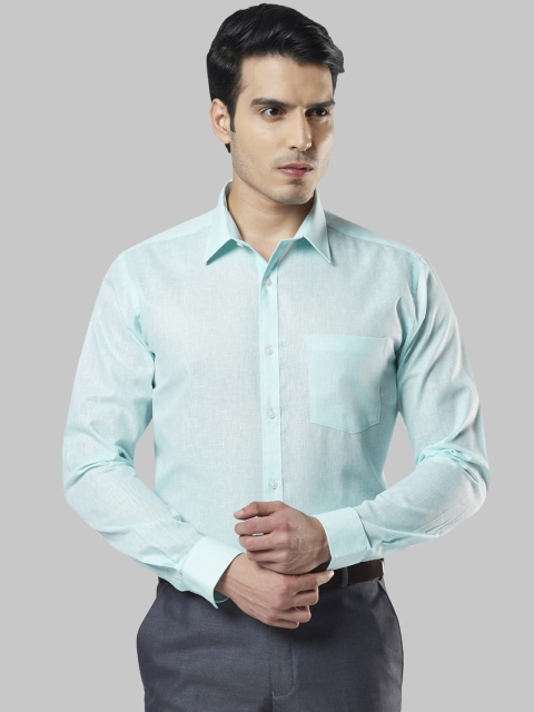 Next Look Men Blue Regular Fit Solid Formal Shirt