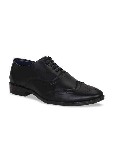 

Get Glamr Men Black Textured Formal Brogues