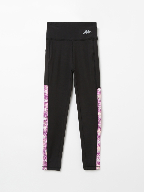 

Kappa Girls Black & Purple Printed Ankle-Length Leggings