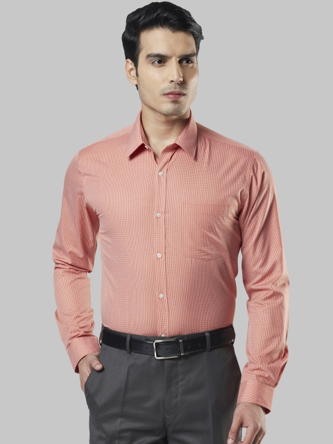 

Next Look Men Orange Regular Fit Checked Formal Shirt