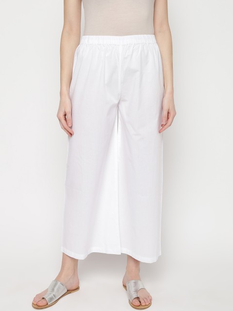

Napra Women White Solid Flared Palazzos