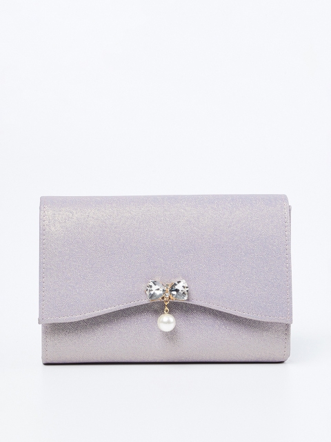 

CODE by Lifestyle Lavender & Gold-Toned Dual-Toned Clutch with Chain Strap