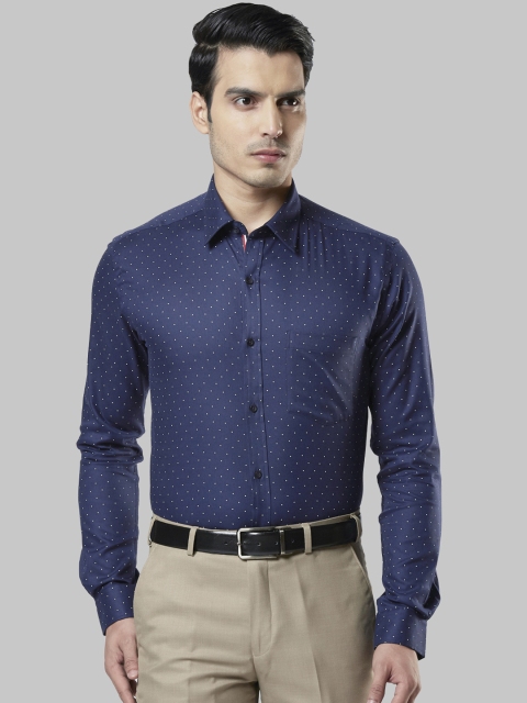 

Next Look Men Navy Blue Slim Fit Printed Formal Shirt