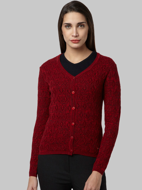 

Park Avenue Woman Maroon Solid Cardigan Sweater
