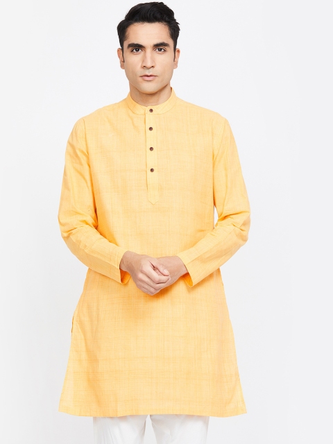 

Melange by Lifestyle Men Yellow Solid Straight Kurta