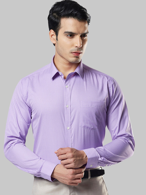 

Next Look Men Purple Regular Fit Checked Formal Shirt