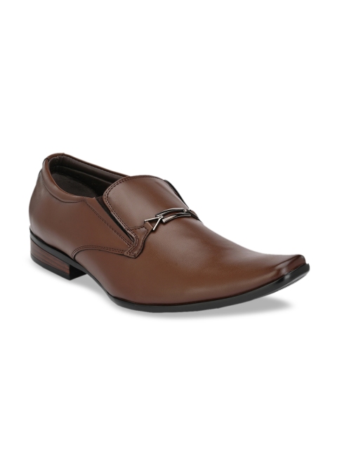 

Hitz Men Brown Solid Formal Slip-Ons