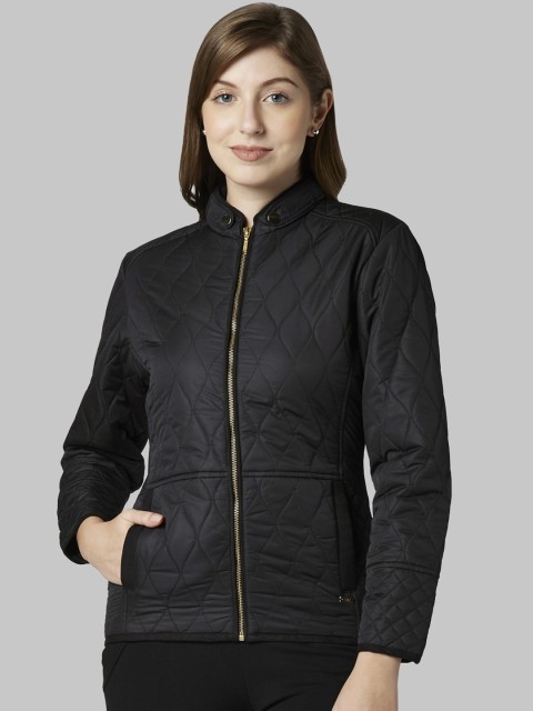 

Park Avenue Woman Women Black Solid Quilted Jacket