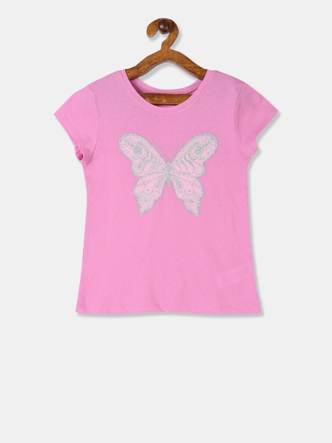 

The Childrens Place Girls Pink Printed Round Neck T-shirt