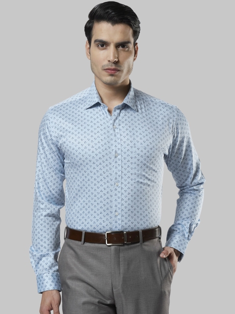 

Next Look Men Blue Printed Slim Fit Formal Shirt